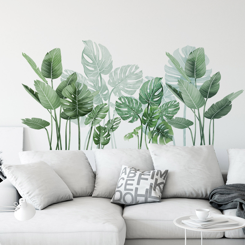 Monstera Thai Constellation - Декоративные виниловые наклейки с зелеными листьями