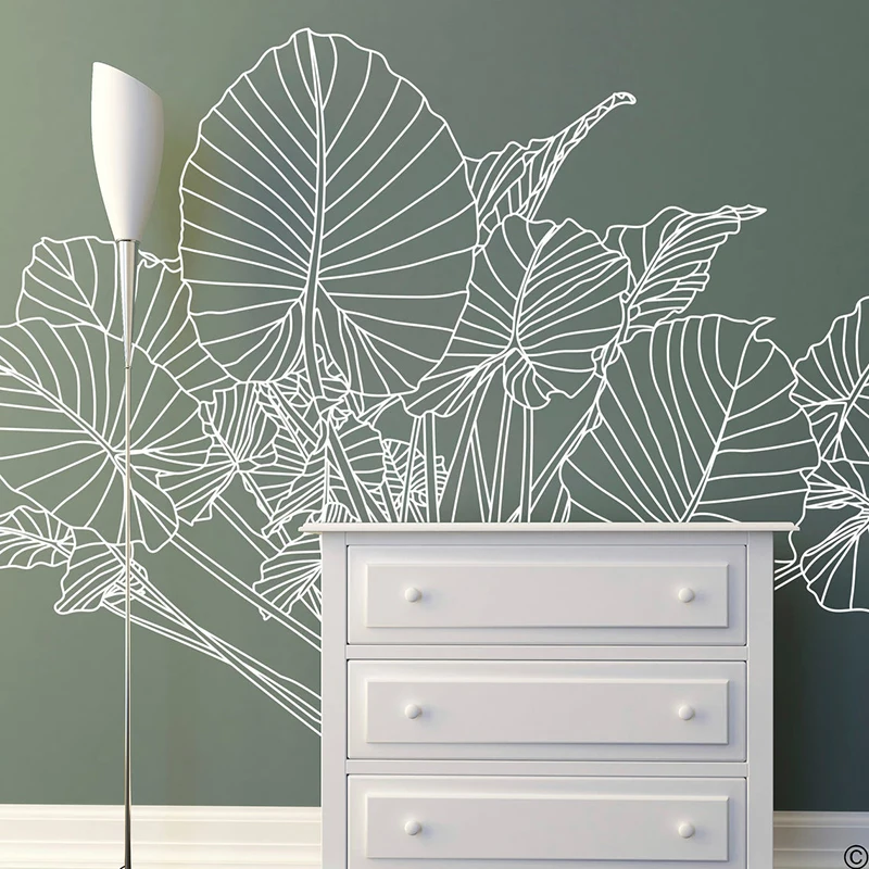 Monstera Thai Constellation - Наклейка на стену с изображением слона,